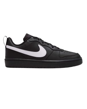 Nike Borough Low Recraft leren platte sneakers voor kinderen (Zwart, Wit)