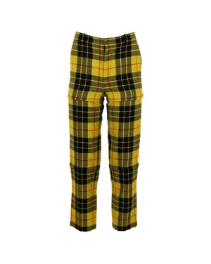 Balenciaga Tartan Ull Raka Benbyxor i Gult Ull