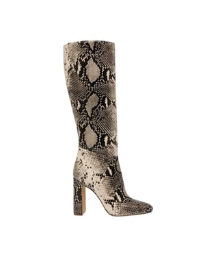 Steve Madden Kniehoge laarzen van slangenleer voor dames (Lichtbeige/natuurlijke slangenhuid)