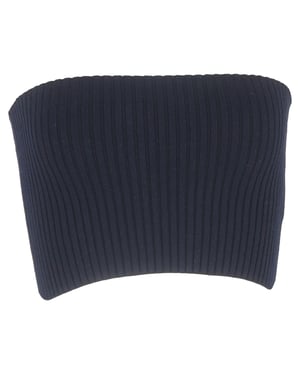 Chloé ribgebreide tube top in marineblauwe wol