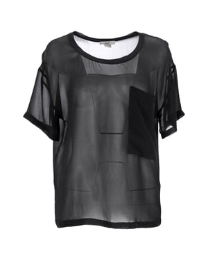 Helmut Lang doorschijnende Ghost top in zwarte zijde