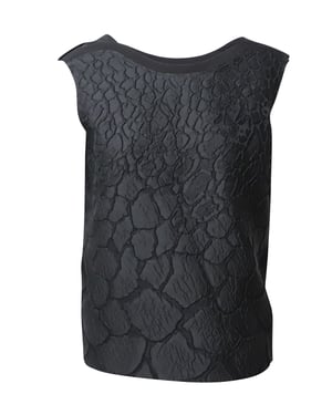 Fendi Ärmlös Blommig Brokadtopp i Svart Polyester