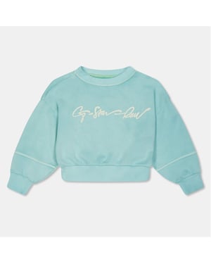 Girls G Star Oversize Fit Crew Neck Drop Shoulder Sweatshirt in Lichen Green