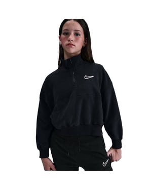 Girls Nike G Nsw Flc Ls T Jn99 in Black/White