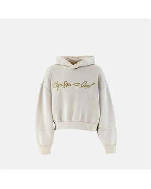 Girls G Star Oversize Fit Crew Neck Drop Shoulder Sweatshirt in Lt Buff Yellow