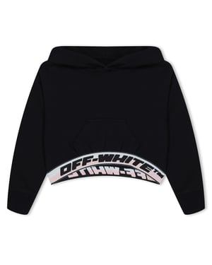 Girls Off White Off Crop Logo Oth in Black 1010