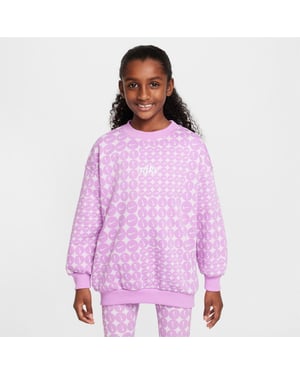 Girls Nike G Nsw Clb Flc O in Rush Fuchsia/Wh