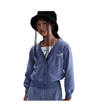 Girls Nike G Nsw Flc Ls T in World Indigo/Wh