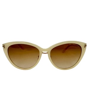 Tom Ford Cat-Eye Tinted Sunglasses in Ecru Acetate