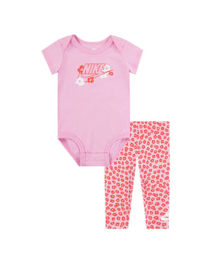 Girls Nike Floral Bodysuit in Pink Rise