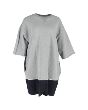 MM6 Maison Martin Margiela Color-Block Sweater Dress in Grey and Black Cotton