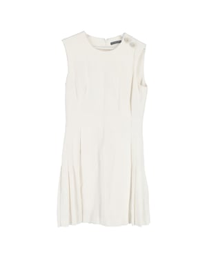 Alexander McQueen Sleeveless Mini Dress in Cream Polyester