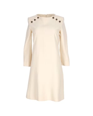 Chloé jurk met knoopdetails in beige acetaat