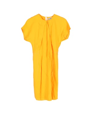 Acne Studios Crewneck Knee-Length Shift Dress in Orange Viscose