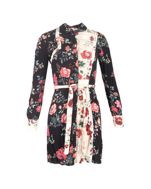 Maje Riller tweekleurige overhemdjurk van viscose met bloemenprint