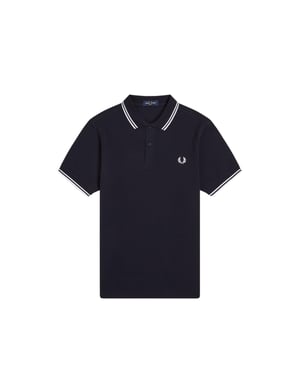 Fred Perry Heren Twin Tip Poloshirt (Marineblauw)