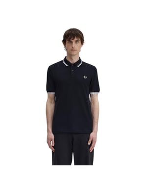 Fred Perry Heren Twin Tip Poloshirt (Zwart)