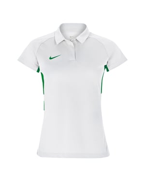 Nike Raglan-polotröja med kontrastpaneler för kvinnor (Vit/Tallgrön)