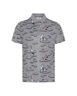 Original Penguin Herenpoloshirt met patroon, normale pasvorm (Stille schaduw)