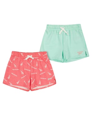 Reebok Jersey-shorts voor kinderen met een relaxte pasvorm (set van 2) (Aardbei/Groen)