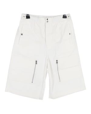 Alexander Mcqueen Multi-Pocket Bermuda Shorts in White Cotton