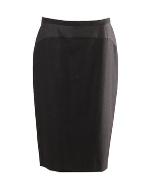 Max Mara Midi Pencil Cut Kjol i Svart Ull