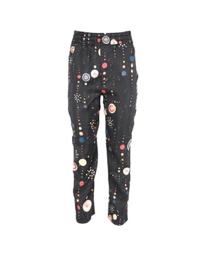 Isabel Marant broek met stippenprint, elastische taille en rechte pijpen in zwart katoen