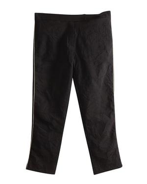 Ann Demeulemeester Cropped broek met gouden strepen aan de zijkant in zwart nylon