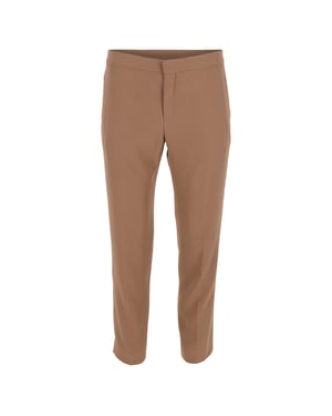 Chloé middelhoge taille rechte broek van bruine wol