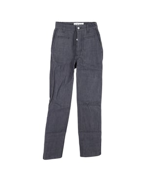 Loewe High-Rise jeans met verborgen knoopsluiting in grijze katoenen denim