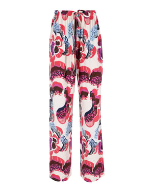 Diane Von Furstenberg Denise blommiga pyjamasbyxor i flerfärgad crêpe