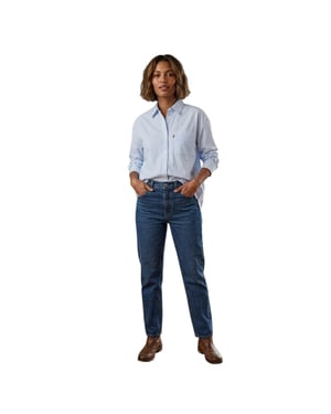 Levis Lola Oxford-skjorta med långa ärmar och knappar för kvinnor/damer (Vacker blå)