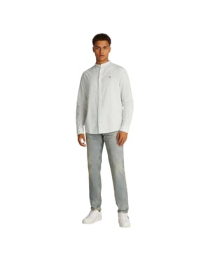 Tommy Jeans Heren Linnen Shirt Met Lange Mouwen (Ecru)