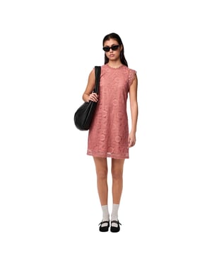 Pieces Olline kanten casual mini-jurk voor dames (Roos Canyon)