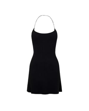 Diesel Dames Ketting Halter Nek Mini Jurk (Zwart)