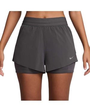 Nike FIT Swift 2-in-1-hardloopbroek voor dames (Dondergrijs)