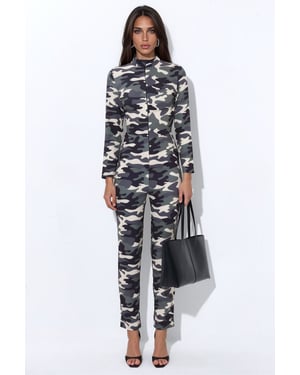 Camouflage Naadloze Skinny-Leg Jumpsuit