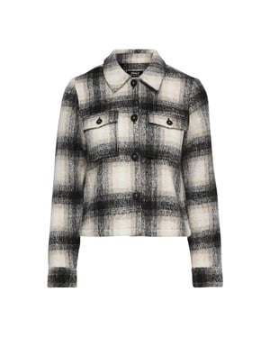 Only Dam Lou Polyesterblandning Shacket (Svart/Pumice-mönster)
