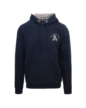 Aquascutum Långärmad hoodie med känguruficka för män (Marinblått)