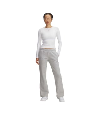 Under Armour Rival-joggingbroek met zijstrepen en uitlopende pijpen voor dames (Grijs gemêleerd gemêleerd)