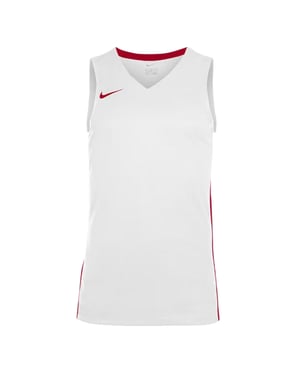 Nike Basketbalshirt voor kinderen met V-hals en zonder mouwen (Wit/Uni-rood)