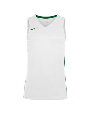 Nike Basketbalshirt voor kinderen met V-hals en zonder mouwen (Wit/Dennengroen)