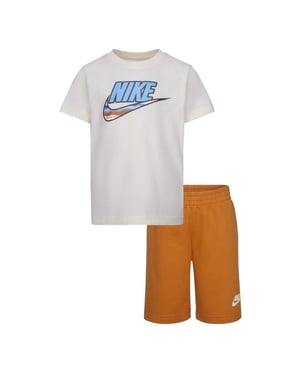 Nike Set med T-shirt och shorts med logotyp för barn (Monark/Orange)