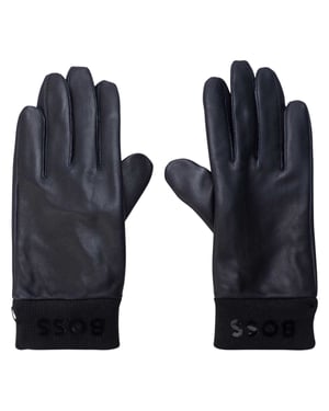 Boss Herenschoenen Leren Handschoenen (Donkerblauw)