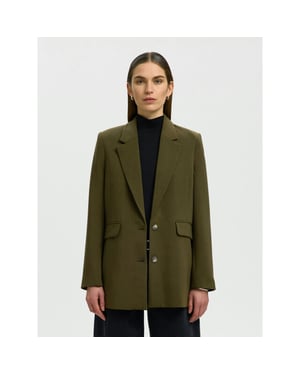 Selected Femme slwrita ls relaxed blazer mel noos 16094205 fir green