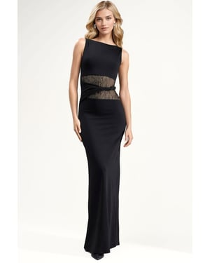 Kanten Cut-Out Gedetailleerde Maxi-jurk