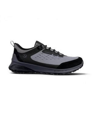 Ecco Men's Black Grey Leather Waterproof Outdoor Trainer Sneaker Shoes - ULT-TRN