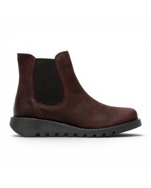 Fly London Dames Bourgogne Chelsea Suède Leren Enkellaarzen - SALV195
