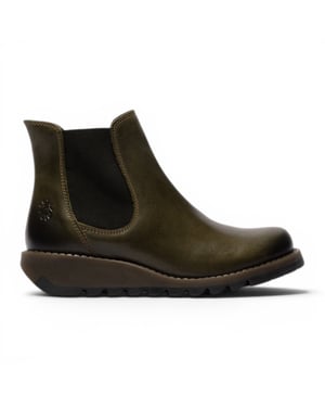 Fly London Damer Diesel Green Chelsea läderkängor - SALV195