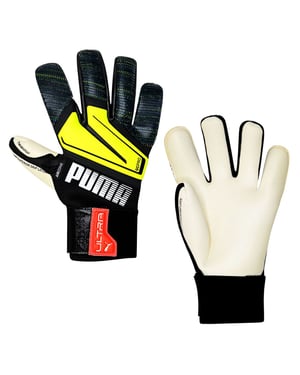 Puma Ultra Grip 1 Hybrid Pro Mens Black/Yellow Goalkeeper Gloves